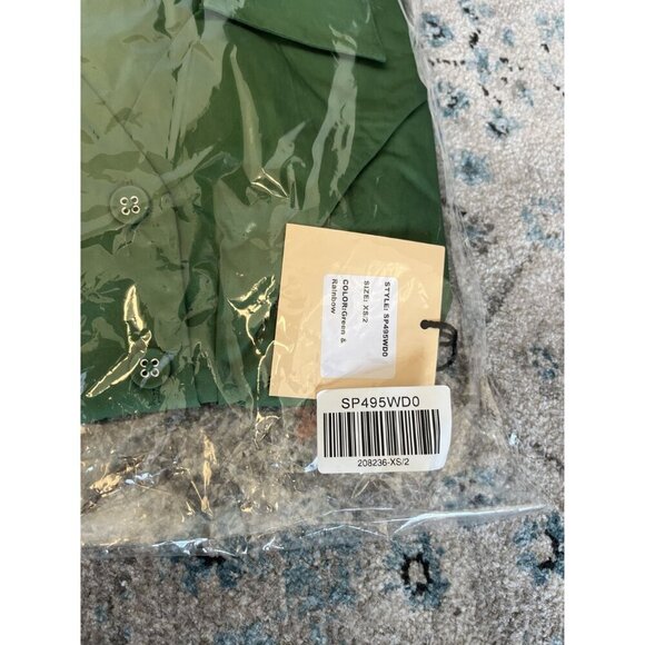 Unique Vintage Smak Parlour 1970s Green & Rainbow Gingham Mini Shirt Dress XS - Picture 7 of 11